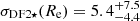 Mathematical equation: $ \sigma_{\mathrm{DF2}\star}(R_{\mathrm{e}}) = 5.4_{-4.4}^{+7.5} $
