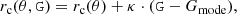 $$ \begin{aligned} r_{\rm c}(\theta ,\mathtt G )= r_{\rm c}(\theta ) + \kappa \cdot (\mathtt G -G_{\rm mode}), \end{aligned} $$