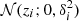 $ {\cal N}({z_i};0,\delta _i^2) $