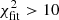 $ \chi _{{\rm{fit}}}^2 > 10 $