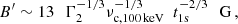 $$ \begin{aligned} B^\prime \sim 13 \,\,\,\, \Gamma _{2}^{-1/3} \nu _{\rm c,100 \,\mathrm keV}^{-1/3} \,\,\, t_{\rm 1s}^{-2/3}\,\,\,\, \mathrm G\,, \end{aligned} $$