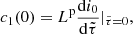 $$ \begin{aligned} c_1(0)=L^\mathrm{p}\frac{\mathrm{d}i_0}{\mathrm{d}\tilde{\tau }}|_{\tilde{\tau }=0}, \end{aligned} $$