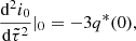 $$ \begin{aligned} \frac{\mathrm{d}^2 i_0}{\mathrm{d} \tilde{\tau }^2}|_0=-3q^*(0), \end{aligned} $$