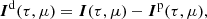 $$ \begin{aligned} {\boldsymbol{I}}^\mathrm{d}(\tau ,\mu ) = {\boldsymbol{I}}(\tau ,\mu ) - {\boldsymbol{I}}^\mathrm{p}(\tau ,\mu ), \end{aligned} $$