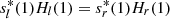 $ s_{l}^\ast(1)H_{l}(1)=s_{r}^\ast(1)H_{r}(1) $