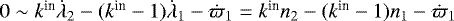 $0\sim k^{\textrm{in}} \dot{\lambda}_2 - (k^{\textrm{in}}-1)\dot{\lambda}_1 - \dot{\varpi}_1 = k^{\textrm{in}} n_2 - (k^{\textrm{in}}-1) n_1 -\dot{\varpi}_1$