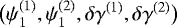 $\big({\psi}_1^{(1)}, {\psi}_1^{(2)},{\delta{\gamma}}^{(1)},{\delta{\gamma}}^{(2)}\big)$