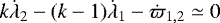 $k\dot{\lambda}_2-(k-1)\dot{\lambda}_1-\dot{\varpi}_{1,2}\simeq0$