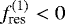 $f_{\textrm{res}}^{(1)}<0$