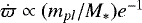$\dot{\varpi}\propto (m_{pl}/M_*)e^{-1}$