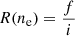 $$ \begin{aligned}&R(n_{\rm e}) = \frac{f}{i} \end{aligned} $$