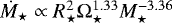 Mathematical equation: $\dot{M}_{\star} \propto R_{\star}^2 \Omega_{\star}^{1.33} M_{\star}^{-3.36}$