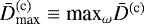Mathematical equation: $\bar{D}^{(\textrm{c})}_{\textrm{max}} \equiv {\textrm{max}}_{\omega}\bar{D}^{(\textrm{c})}$