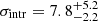 Mathematical equation: $ \sigma_\mathrm{{intr}} = 7.8_{-2.2}^{+5.2} $
