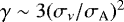 Mathematical equation: $\gamma \sim 3(\sigma_{\nu}/\sigma_{\textrm{A}})^2$