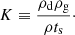 Mathematical equation: $$ \begin{aligned} K \equiv \frac{\rho _{\mathrm{d} } \rho _{\mathrm{g} }}{\rho t_{\mathrm{s} }}\cdot \end{aligned} $$