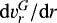Mathematical equation: $ \mathrm{d}v^G_r/\mathrm{d}r $
