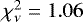 Mathematical equation: $\chi^{2}_{\nu}=1.06$