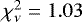 Mathematical equation: $\chi^{2}_{\nu}=1.03$