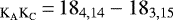 Mathematical equation: $_{\textrm{K}_{\textrm{A}}\textrm{K}_{\textrm{C}}}\,{=}\,18_{4,14}-18_{3,15}$