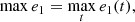 Mathematical equation: $$ \begin{aligned} \max e_1 = \max _t e_1(t), \end{aligned} $$
