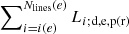 Mathematical equation: $ \sum\nolimits_{i=i(e)}^{N_{\mathrm{lines}}(e)} L_{i;\mathrm{d,e,p(r)}} $