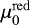 Mathematical equation: $\mu_0^{\mathrm{red}}$