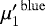 Mathematical equation: ${\mu'_1}^{\mathrm{blue}}$
