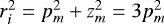 Mathematical equation: $r_i^2=p_m^2+z_m^2=3 p_m^2$