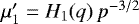 Mathematical equation: $\mu'_1=H_1(q)\,p^{-3/2}$