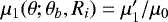 Mathematical equation: $\mu_1(\theta;\theta_b,R_i)=\mu'_1/\mu_0$