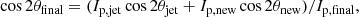 Mathematical equation: $$ \begin{aligned} \cos {2 \theta _{\rm final}} = (I_{\rm p,jet}\cos {2 \theta _{\rm jet}}+I_{\rm p,new}\cos {2 \theta _{\rm new}})/I_{\rm p,final} ,\end{aligned} $$