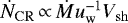 Mathematical equation: $\dot{N}_{\mathrm{CR}}\,{\propto}\, \dot{M}u_{\mathrm{w}}^{-1}V_{\mathrm{sh}}$