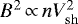 Mathematical equation: $B^2\,{\propto}\,n V_{\mathrm{sh}}^2$