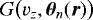 Mathematical equation: $G\big(v_{z}, {\bm{\theta}}_n(\bm{r})\big)$