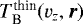 Mathematical equation: $T_{\textrm{B}}^{\textrm{thin}}(v_z, \bm{r})$