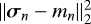 Mathematical equation: $\|{\bm{\sigma}}_n - m_n\|_2^2$
