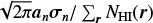 Mathematical equation: $\sqrt{2\pi}\bm{a}_n\sigmab_n/\sum_{\bm{r}}N_{\rm HI}(\bm{r})$