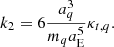 Mathematical equation: $$ \begin{aligned} k_{2}=6\frac{a_{q}^{3}}{m_{q}a_{\rm E}^{5}}\kappa _{t,q}. \end{aligned} $$