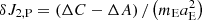 Mathematical equation: $ \delta J_{\mathrm{2,P}}=\left( \Delta C-\Delta A\right) /\left( m_{\mathrm{E}}a_{\mathrm{E}}^{2}\right) $