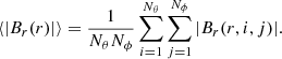Mathematical equation: $$ \begin{aligned} \langle |B_r (r)|\rangle = \frac{1}{N_\theta N_\phi } \sum ^{N_\theta }_{i = 1} \sum ^{N_\phi }_{j = 1} |B_r(r,i,j)|. \end{aligned} $$