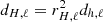 Mathematical equation: $ d_{H,\ell} = r^2_{H,\ell} d_{h,\ell} $