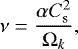 Mathematical equation: \begin{equation*} \nu=\frac{\alpha C_{\textrm{s}}^2}{\Omega_k},\end{equation*}
