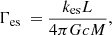 Mathematical equation: $$ \begin{aligned} \Gamma _{\rm {es}}\ =\frac{k_\mathrm{es} L }{4 \pi G c M} , \end{aligned} $$