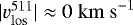 Mathematical equation: $|v_{\mathrm{los}}^{511}| \approx 0~\mathrm{km~s}^{-1}$