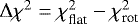 Mathematical equation: $\Delta \chi^2 = \chi^2_{\textrm{flat}} - \chi^2_{\textrm{rot}}$