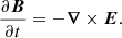 Mathematical equation: $$ \begin{aligned} \frac{\partial {\boldsymbol{B}}}{\partial t} = -{\boldsymbol{\nabla }} \times {\boldsymbol{E}}. \end{aligned} $$