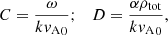 Mathematical equation: $$ \begin{aligned} C = \frac{\omega }{k {{ v}_{\rm A}}_{0}}; \quad D = \frac{\alpha \rho _{\rm tot}}{k {{ v}_{\rm A}}_{0}}, \end{aligned} $$