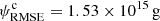 Mathematical equation: $ \psi_{\mathrm{RMSE}}^\mathrm{c}=1.53\times10^{15}\,\mathrm{g} $