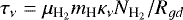 Mathematical equation: $\tau_{\nu}=\mu_{\textrm{H}_2}m_{\textrm{H}}\kappa_{\nu} N_{\textrm{H}_2}/R_{gd}$